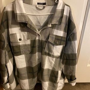 Green Flannel Shacket - Size L